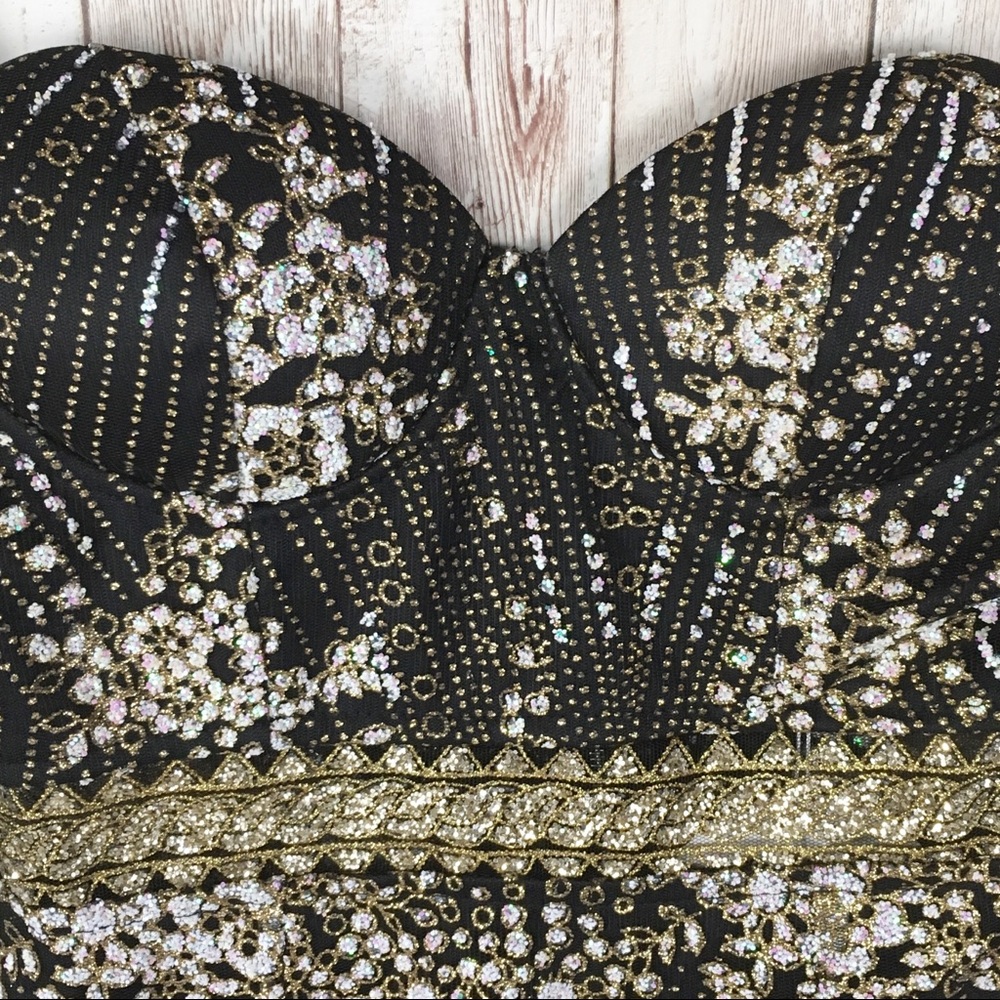 Xenia Boutique Byzantine Glitter Mini Dress Size 2 - Picture 4 of 8